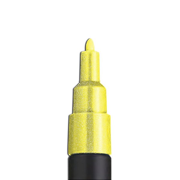 Caneta Posca Amarela Com Glitter PC-3ML - 1 unidade - Posca - Rizzo Embalagens
