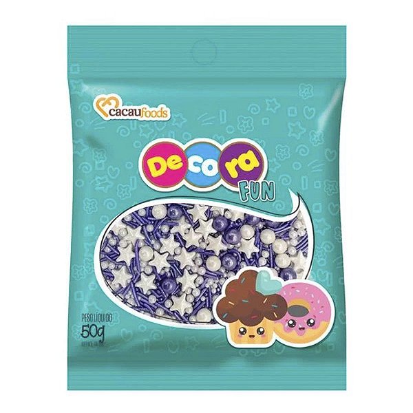 Confeito Decora Fun Fantasy Purple - 50g - Cacau Foods - Rizzo