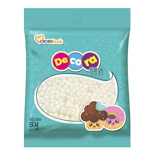 Confeito Decora Fun Pérola - 50g - Cacau Foods - Rizzo