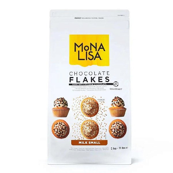 Chocolate Flakes -  Milk Small - Chocolate Belga Ao Leite em Flocos Pequenos - 5 kg - Mona Lisa - Rizzo