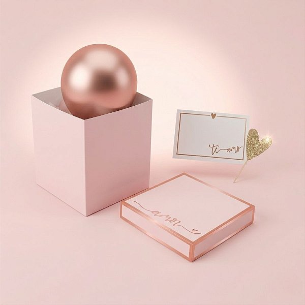 Caixa "Pop Me" Romântico Rose Gold - 1 unidade - Cromus - Rizzo