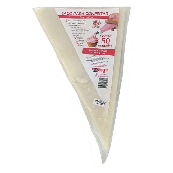 Saco para Confeitar Médio com 50 un. Mago