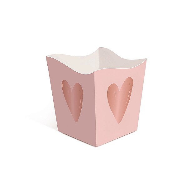 Cachepot de Papel Cartão Romântico Rose Gold - 10 unidades - Cromus - Rizzo Embalagens