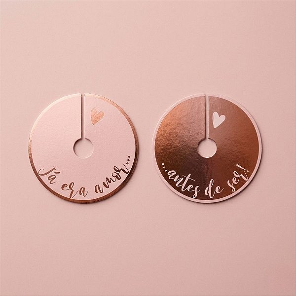 Marcador de Taça Romântico Rose Gold - 6 unidades - Cromus - Rizzo