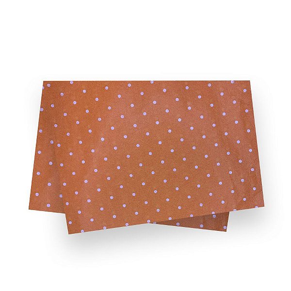 Papel Seda Poa Laranja - 49x69cm - 10 Unidades - Cromus - Rizzo Embalagens