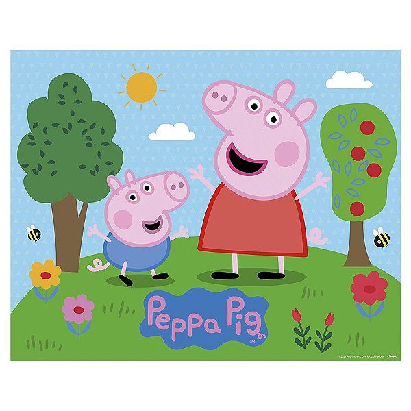 Painel Plástico Decorativo - Festa Peppa Pig - 1 unidade - Regina Festas - Rizzo