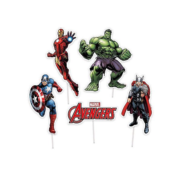 Decoração de bolo Avengers - 04 Unidades - Regina Festas - Rizzo Embalagens