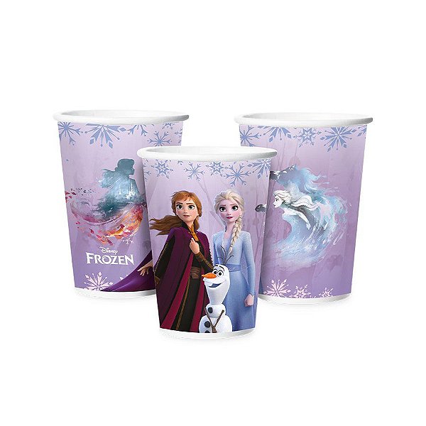 Copo de Papel Frozen 2 Disney - 180 mL - 12 unidades - Regina - Rizzo Embalagens