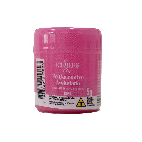Corante em Pó Aveludado Rosa - 1 Unidade - 5g - Iceberg -