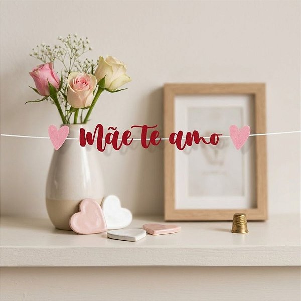 Faixa Decorativa Mãe Te Amo- 1 Unidade - Cromus - Rizzo Embalagens e Festas