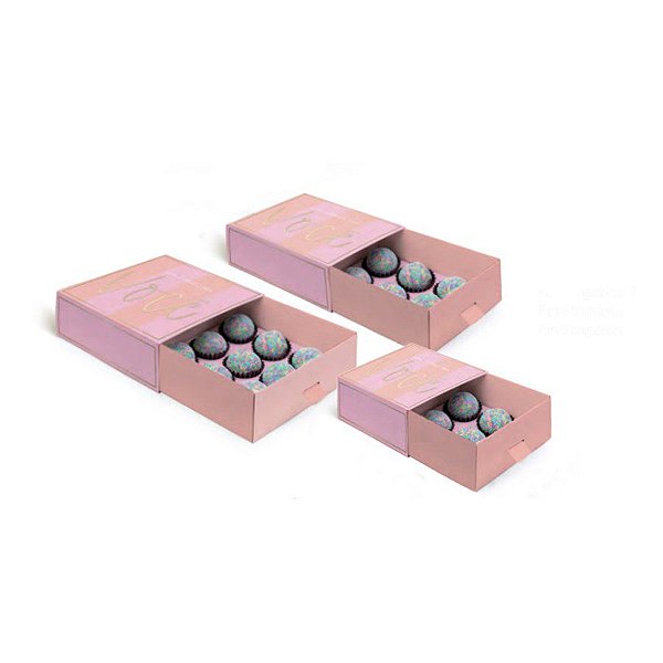 Caixa Luva Rosa Para Doces - 10 Unidades - Cromus - Rizzo Embalagens