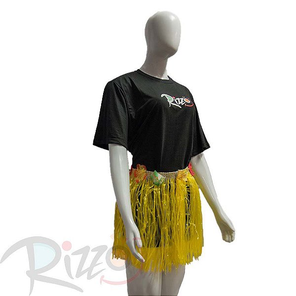 Saia Havaiana - Adereço de Carnaval  - Amarelo - 40cm - Mod:467 - 01 unidade - Rizzo Embalagens