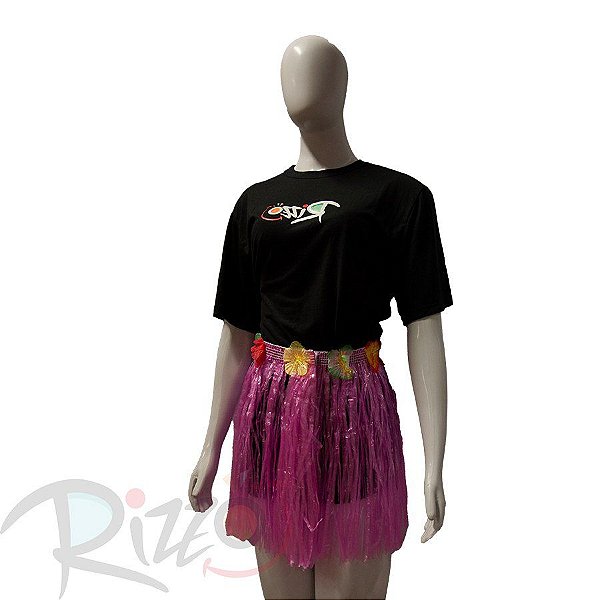 Saia Havaiana - Adereço de Carnaval  - Rosa - 40cm - Mod:467 - 01 unidade - Rizzo Embalagens