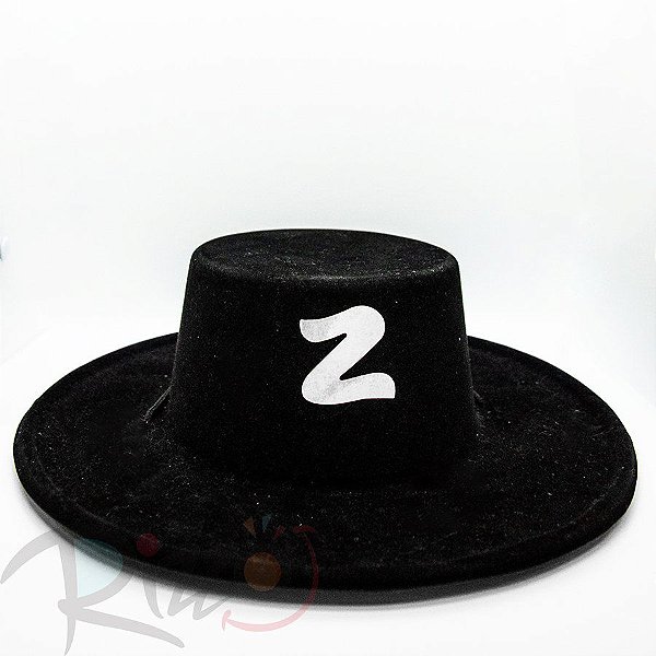 Adereço de Carnaval Chapéu Zorro - Preto - Mod:6539 - 01 unidade - Rizzo Embalagens