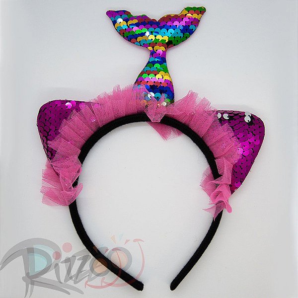 Tiara Sereia - Adereço de Carnaval  - Rosa Pink - Mod 413 - 01 unidade - Rizzo