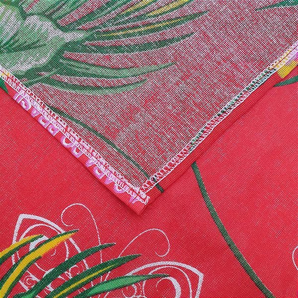 Toalha de Mesa Chita Flor Vermelha - 70 x 70 Cm - 1 Unidade - Artesanal - Rizzo Embalagens