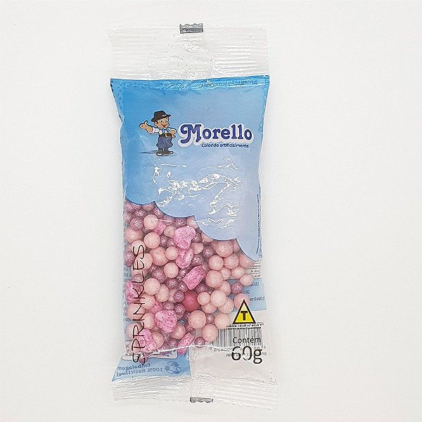 Sprinkles Pérolas de Açúcar 60g Tema Amor - Rosa - 1 unidade - Morello - Rizzo