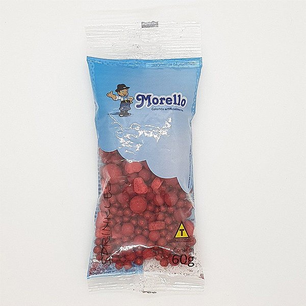 Sprinkles Pérolas de Açúcar 60g Tema Amor - Vermelho - 1 unidade - Morello - Rizzo
