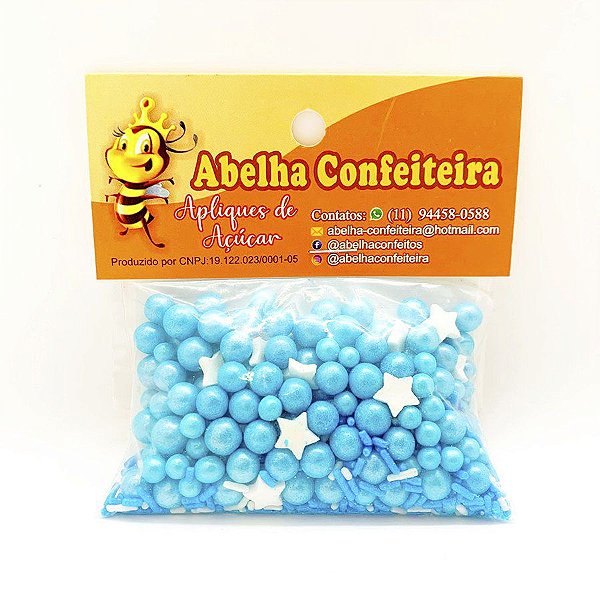 Mini Confeito - Sprinkles Sonho Azul - 60 gramas - Abelha Confeiteira - Rizzo