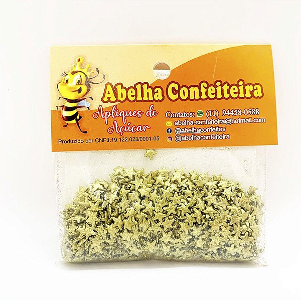 Mini Confeito - Estrela Dourada - 15 gramas - Abelha Confeiteira - Rizzo