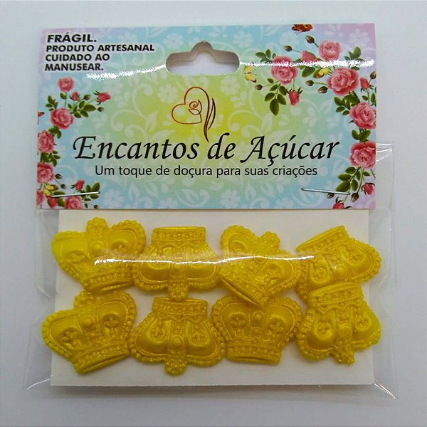 Confeito de Açúcar p/ Acabamento - Coroa Rei - 1 unidade - 9 Peças - Rizzo