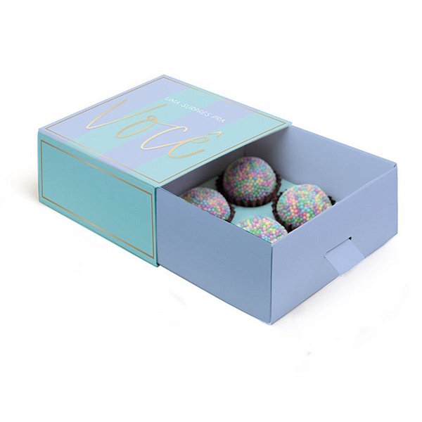 Caixa Luva para Docinhos com Puxador - Candy Tiffany - 10 unidades - Cromus - Rizzo Embalagens