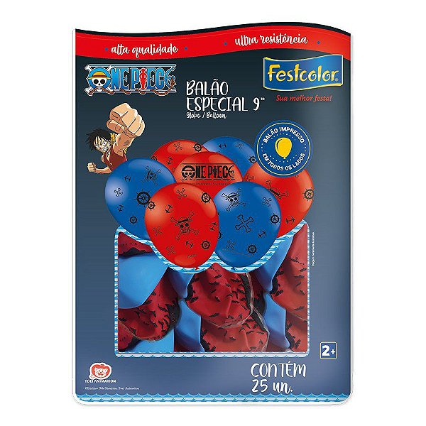 Balão Decorado Festa One Piece - 25 unidades - Festcolor - Rizzo