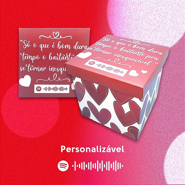 Caixa Cubo Lover com Adesivo Personalizável Spotify - 01 unidade - Rizzo Embalagens