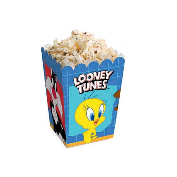 Caixa Pipoca PP Looney Tunes - 10 Unidades - Cromus - Rizzo Embalagens