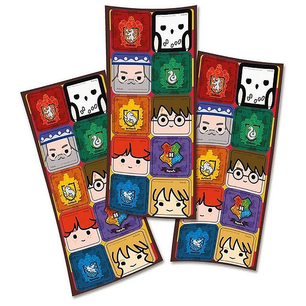 Adesivo Quadrado para Lembrancinha Festa Harry Potter Kids - 30 unidades - Festcolor
