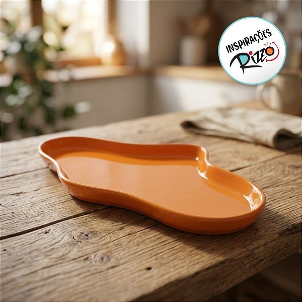 Bandeja Orgânica - 25x13,5 cm - Laranja - 1 unidade - Só Boleiras - Rizzo