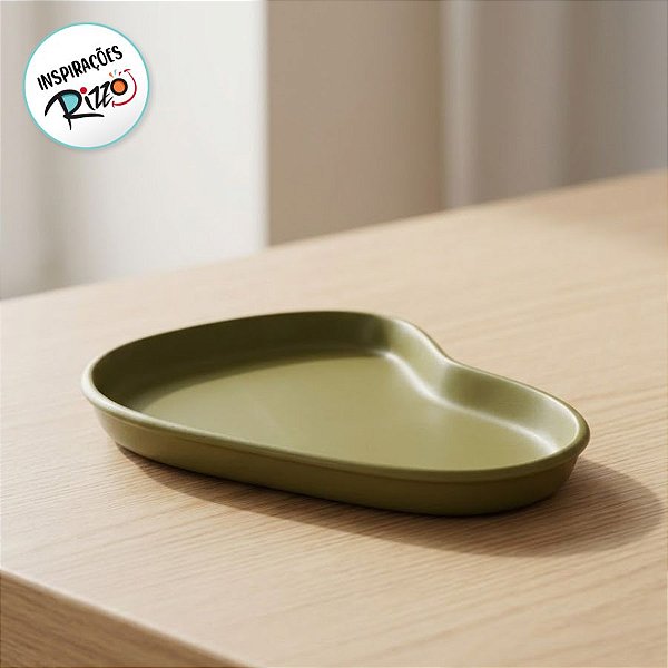 Bandeja Orgânica - 17x11 cm - Verde Eucalipto - 1 unidade - Só Boleiras - Rizzo