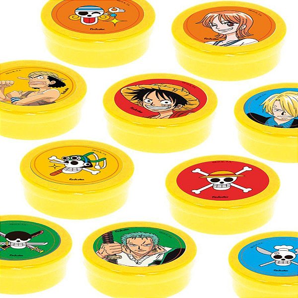 Latinha Lembrancinha Festa One Piece - 8cm - 20 unidades - Amarelo - Rizzo Embalagens