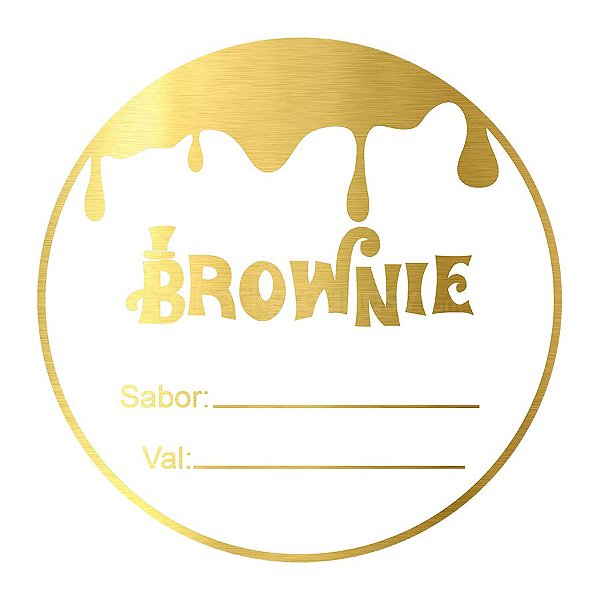 Adesivo "Brownie Wonka" - Ref.2007 - Hot Stamping - Dourado - 50 unidades - Stickr - Rizzo