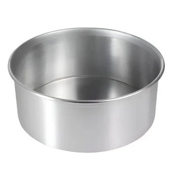 Forma Redonda Reta Fundo Fixo de Alumínio - 23x8cm - 1 unidade - Goldpan Formas - Rizzo