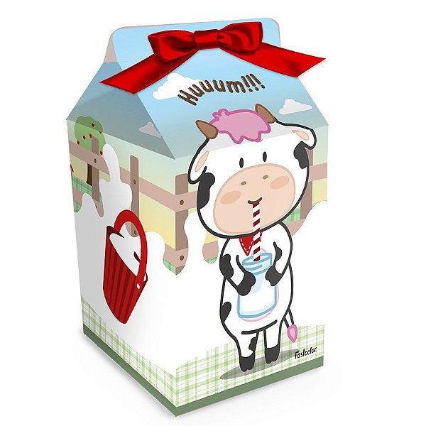 Caixa Milk Festa Fazendinha - 8 Unidades - Festcolor - Rizzo Embalagens