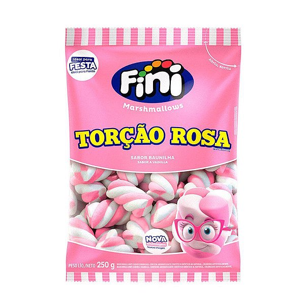 Marshmallow Torção Rosa - 1 unidade Pct. c/ 250g - Fini - Rizzo