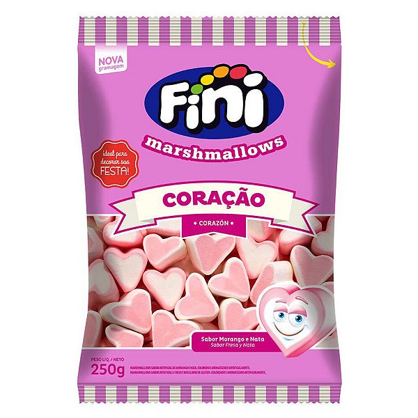 Marshmallow Forma de Coração - 250g - 1 unidade - Fini - Rizzo