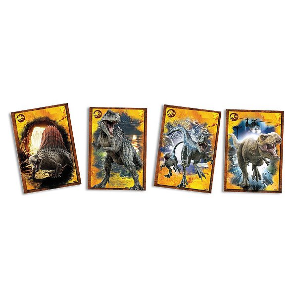 Quadros Decorativos - Festa Jurassic World 3   - 4 unidades - Festcolor - Rizzo Embalagens