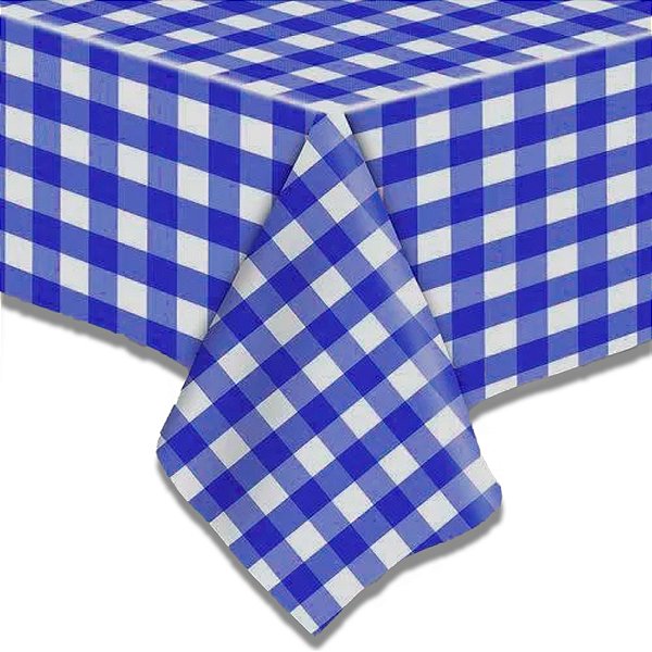 Toalha de Mesa em TNT - 70 x 70 cm - Xadrez Azul - 5 unidades - Best Fest - Rizzo