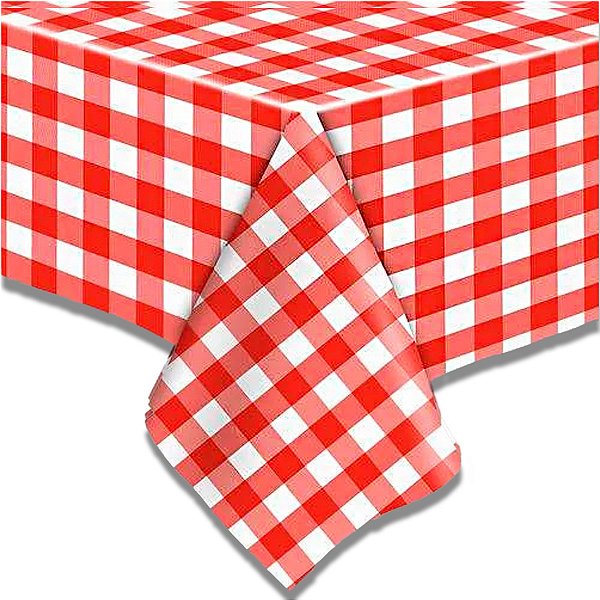 Toalha de Mesa em TNT - 70 x 70 cm - Xadrez Vermelho - 5 unidades