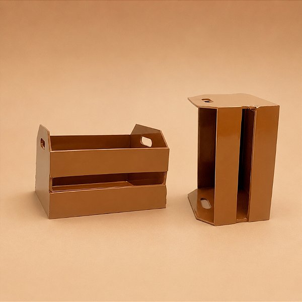 Mini Caixote - Marrom - 12x7cm - 1 UN - Rizzo