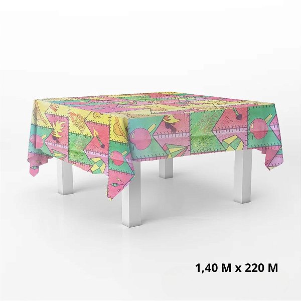 Toalha de Mesa em TNT - 140 x 220 cm - Bandeirolas em Retalho - 1 unidade - Best Fest - Rizzo