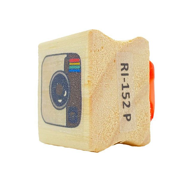 Carimbo de Madeira Artesanal - Instagram - Cod.RI-152 - Rizzo - 1 unidade - Rizzo Embalagens