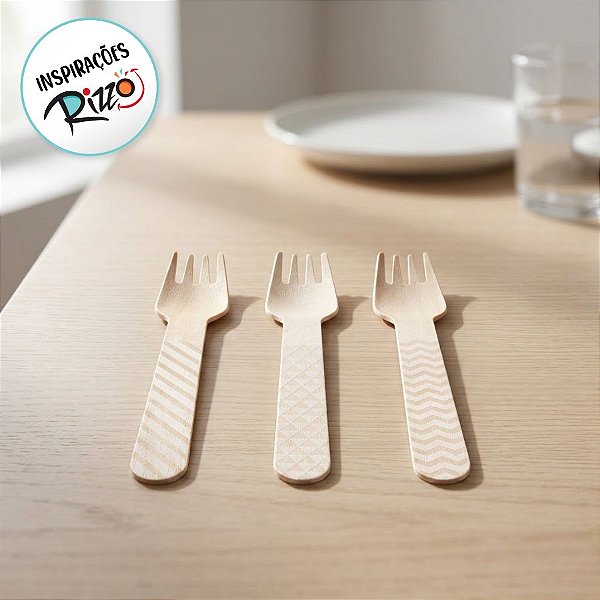 Talher Madeira Garfo Branco - TMG08 - 10 unidades - Rizzo