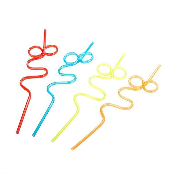 Canudo Espiiral Rigido Cores Diversas - HA001 - 4 unidades - Rizzo