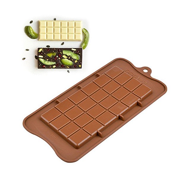 Molde De Silicone Chocolate - Barra de Chocolate - FT147 - 1 unidade - Silver Plastic - Rizzo Embalagens