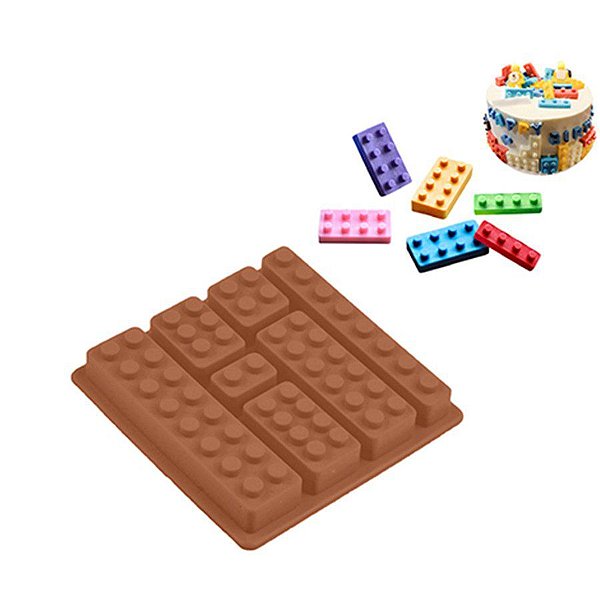 Molde De Silicone Chocolate - Lego - FT138 - 1 unidade - Silver Plastic - Rizzo Embalagens