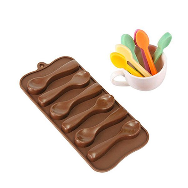 Molde Silicone Chocolate - Colherzinha - FT011 - 1 unidade - Silver Plastic - Rizzo Embalagens