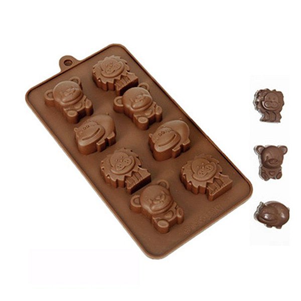 Molde Silicone Chocolate - Animais - FT007 - 1 unidade - Silver Plastic - Rizzo Embalagens